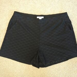 WHBM black eyelet shorts